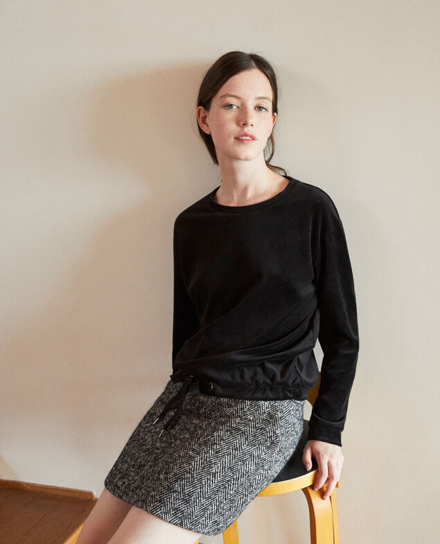 Velvet sweater Black