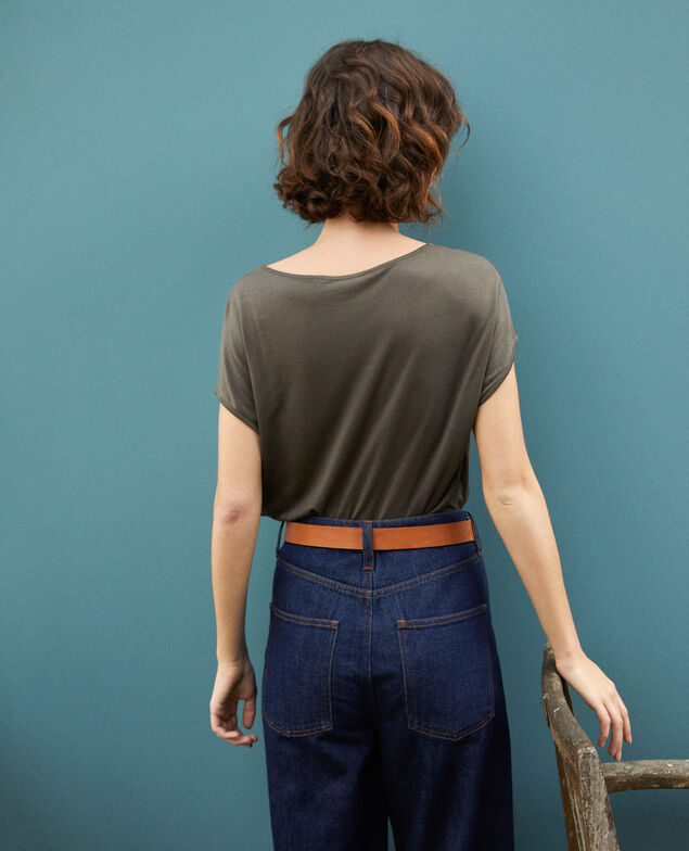 Round neck t-shirt Olive night