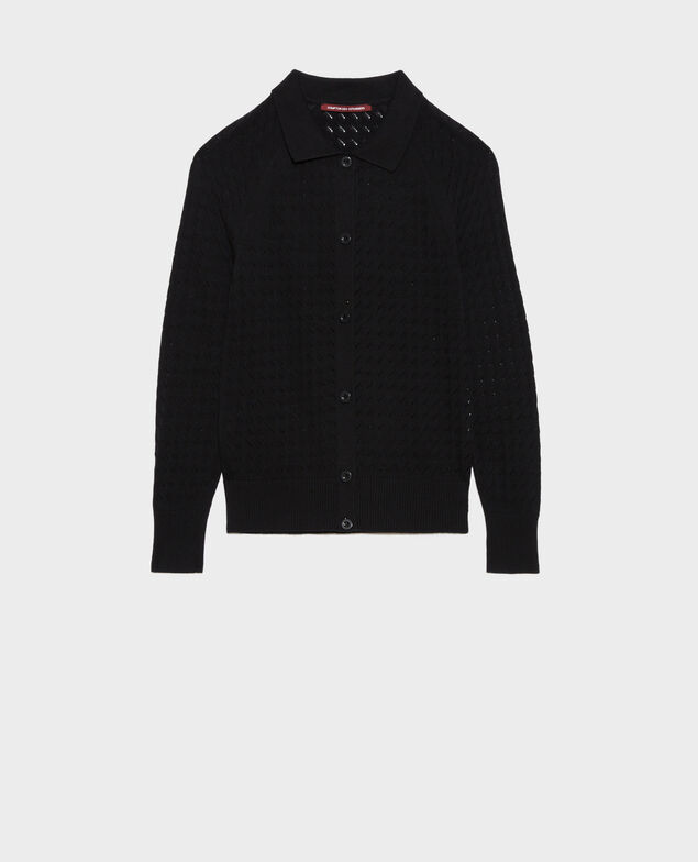 Cotton and linen cardigan Black beauty