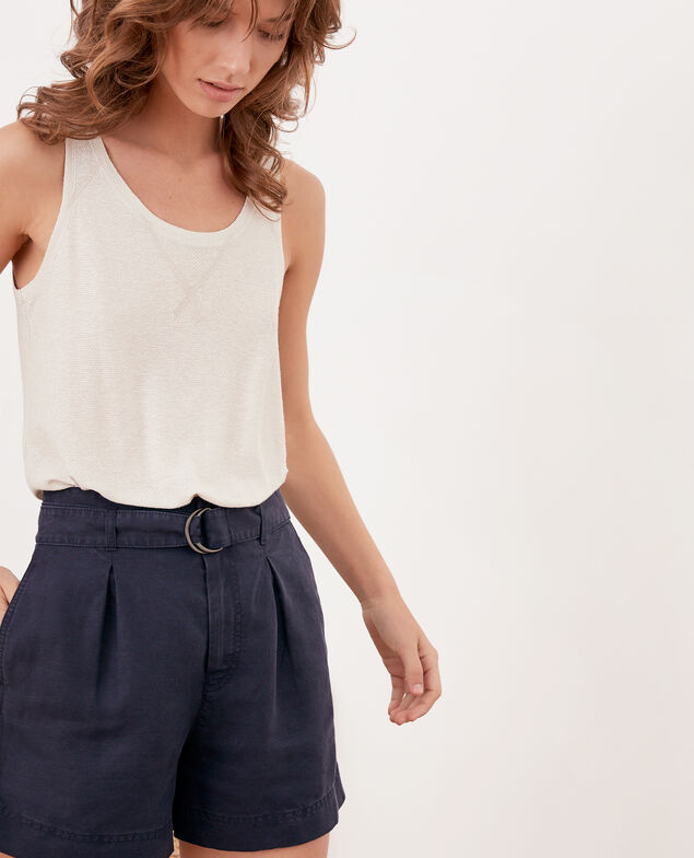  Linen blend shorts Navy