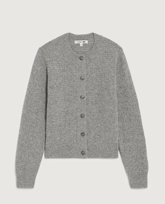 Round neck cardigan  U020 light gray