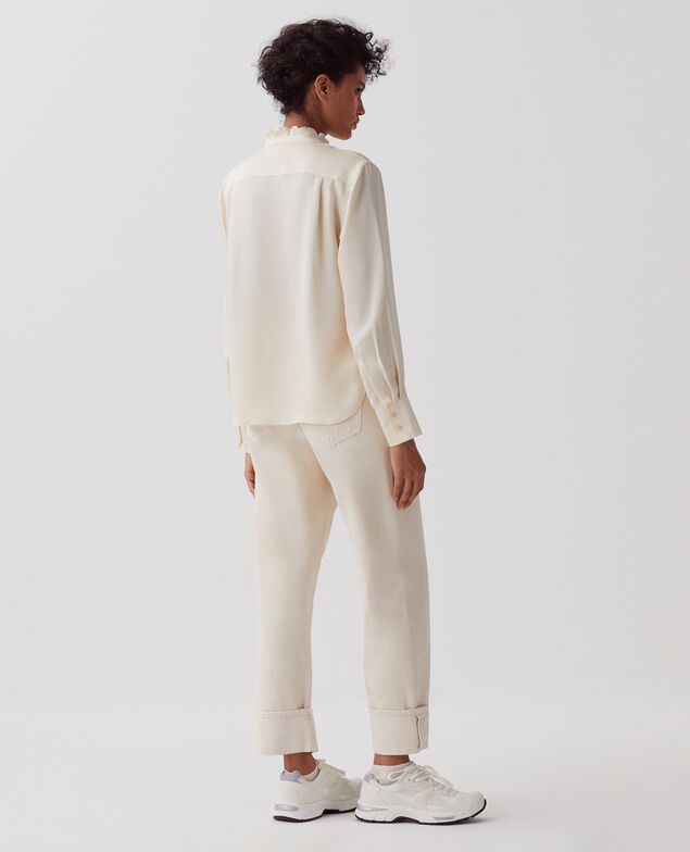 Fluid ruffled shirt U300 natural