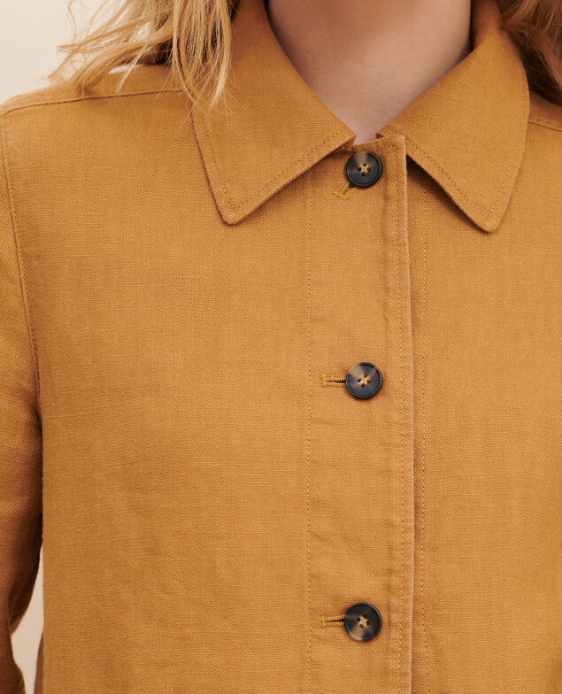 Panama linen work jacket 36 brown