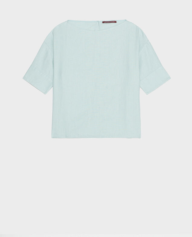Loose linen top Blue haze