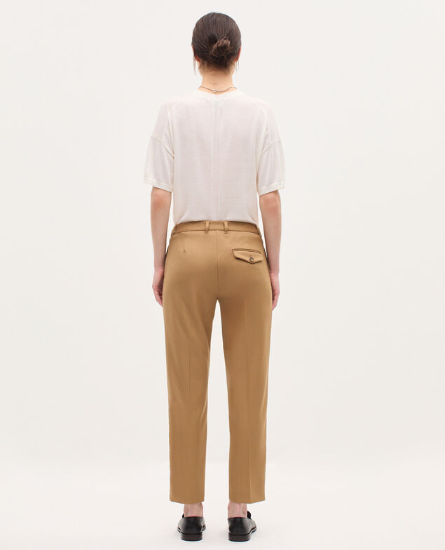 Wool cigarette trousers K341 oak brown