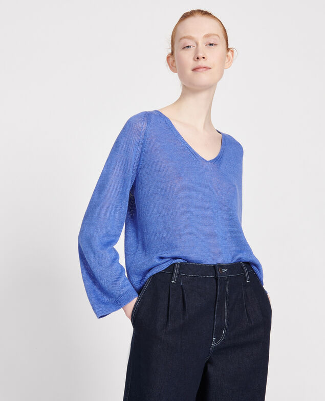 Linen jumper Amparo blue