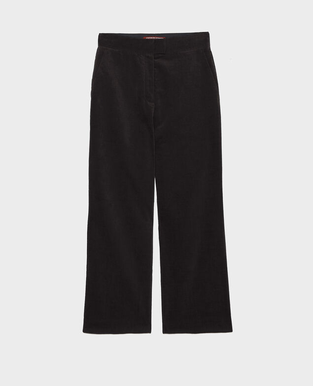 High-waisted 7/8 corduroy flares Black beauty