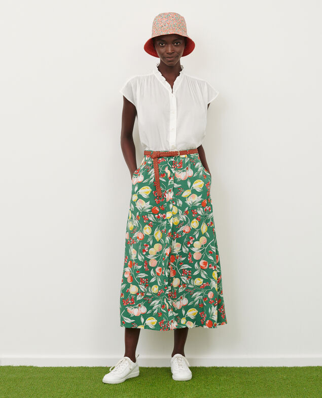 FRANCINE - Floaty midi skirt 103 print green
