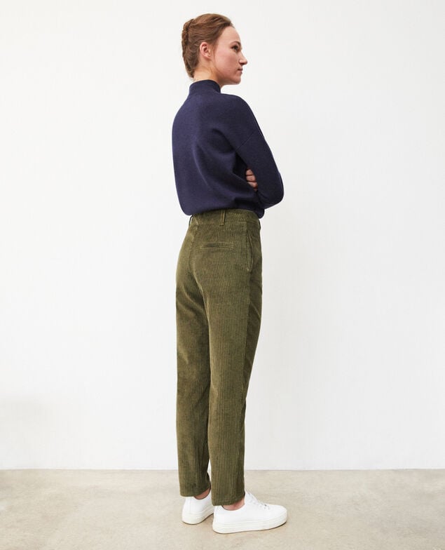 Ribbed corduroy trousers Olive night
