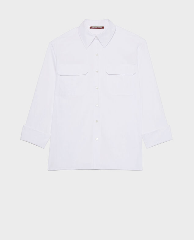 Oversize cotton men's shirt  Optical white