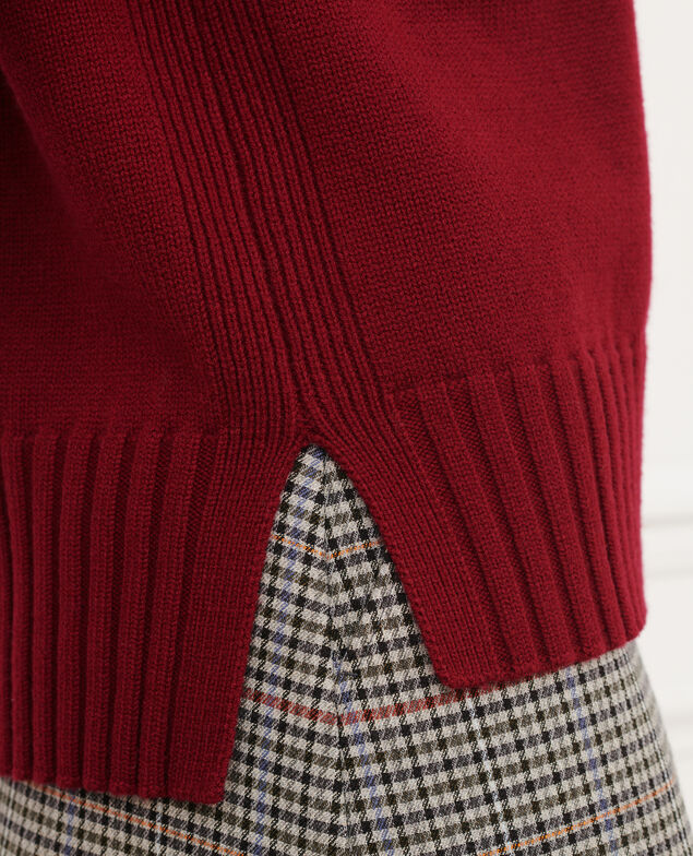 Virgin wool high neck jumper 8878 18 wine