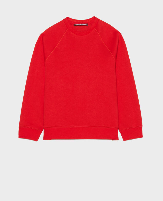 Fleece sweatshirt Fiery red