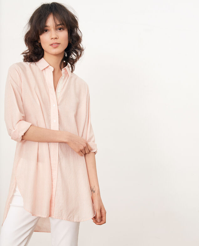 Striped oversize shirt Tangerine stripes