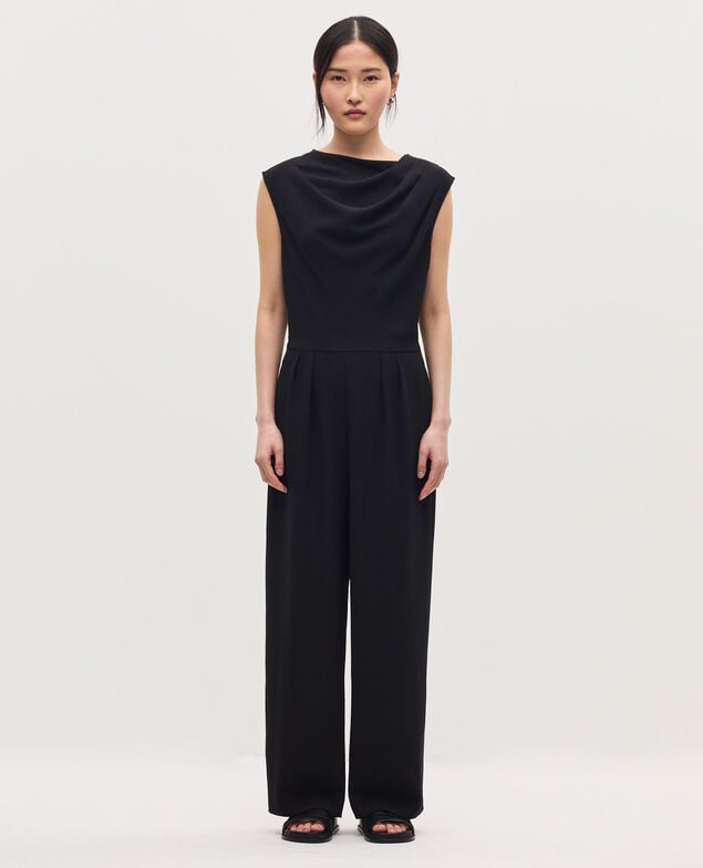 Silky crepe jumpsuit H091 black beauty
