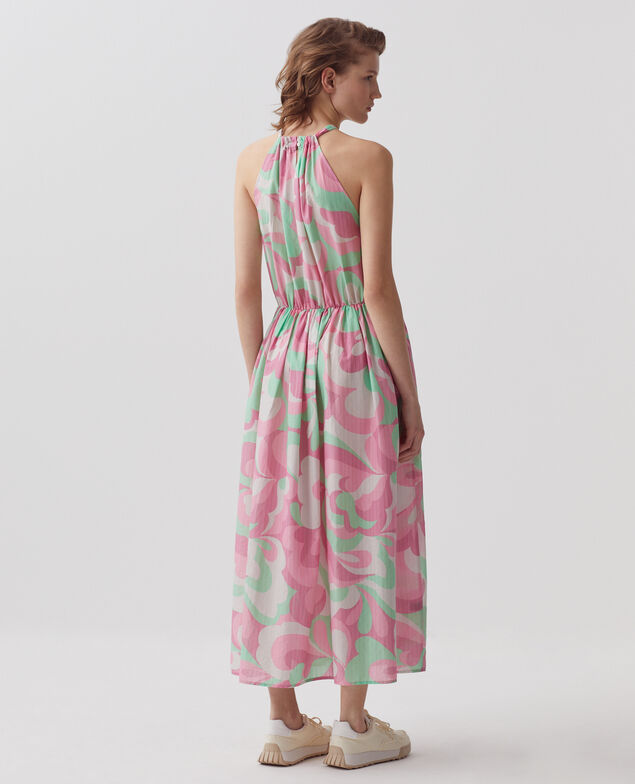 Halter neck maxi dress H720 anemone pink