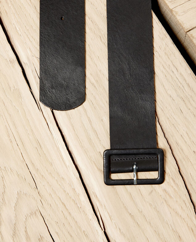 Smooth leather belt Noir