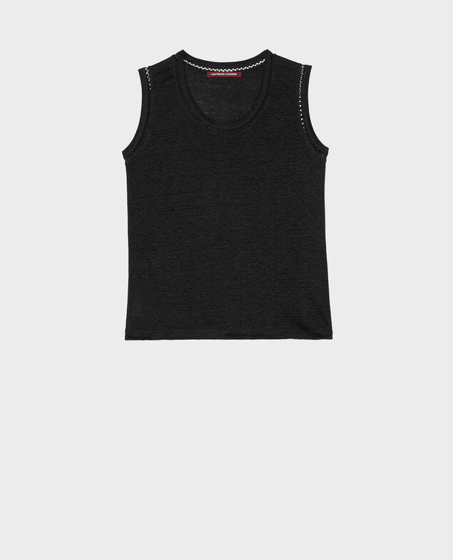 Linen tank top Black beauty