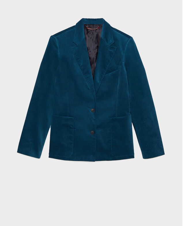 Two button corduroy blazer Blue coral