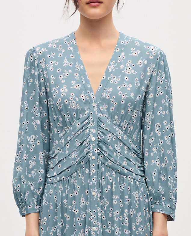 Silky maxi dress K610 daisy blue
