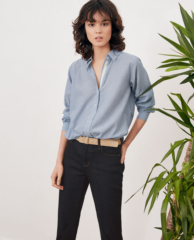 Striped oversize shirt Stone blue stripes