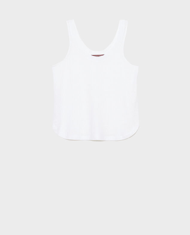 Linen vest top 00 white