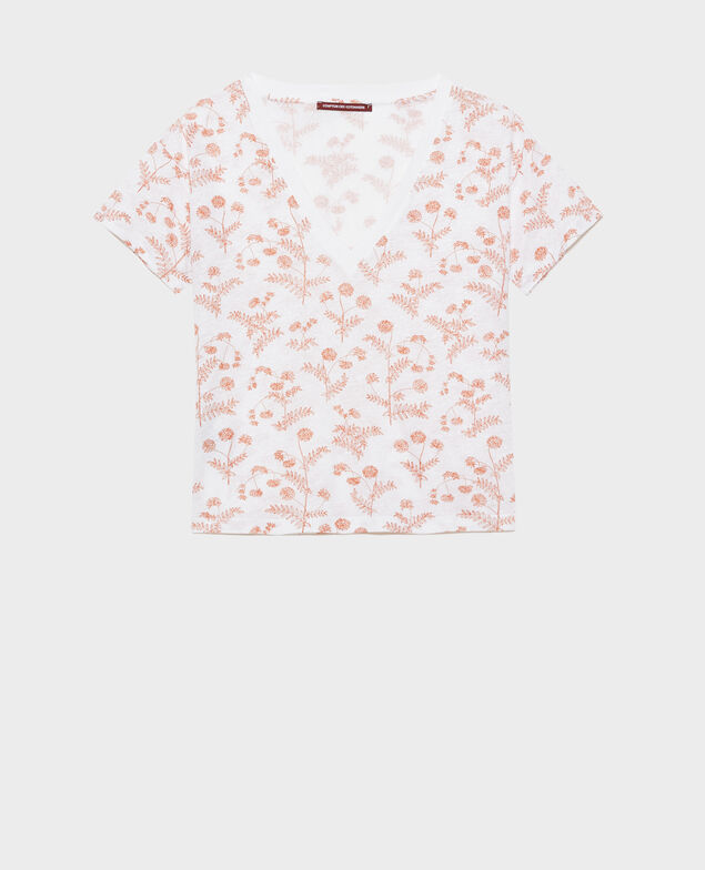 SARAH - Linen V-neck t-shirt Coronille optical