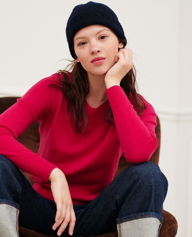 Round neck merino wool jumper 6018c persian red