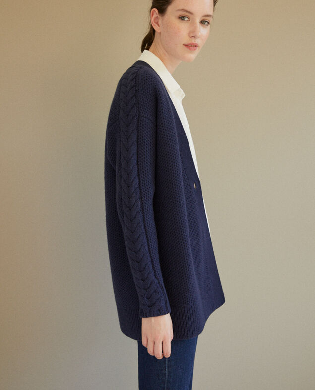 Cardigan with braiding details Blue