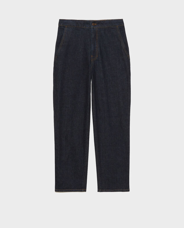 CHINO - High-waisted denim carrot pants Denim rinse