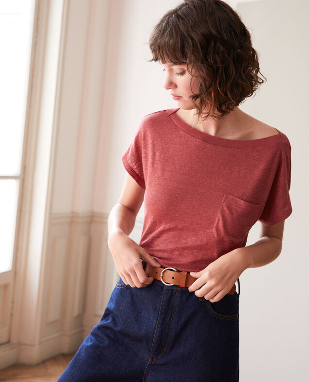 T-shirt with pocket Cowhide