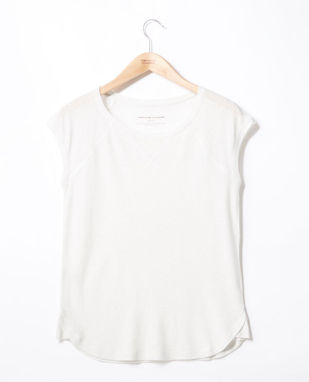 Iridescent T-shirt with linen Off white