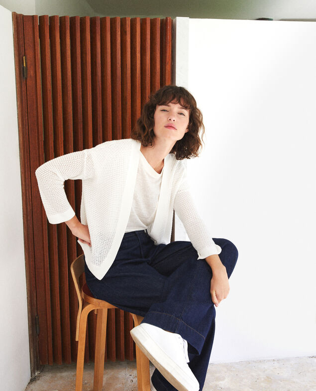 Open-knit cardigan White