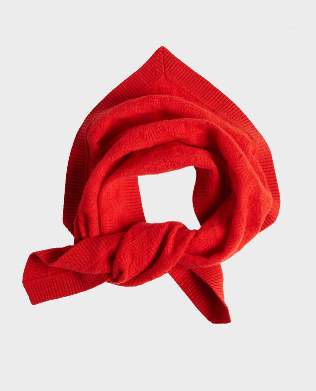 100% Cashmere headscarf Fiery red