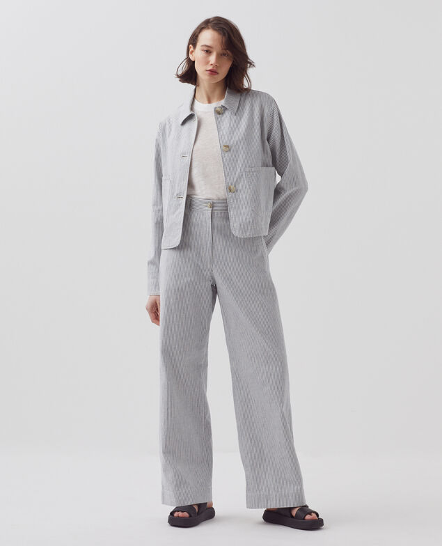 BLANDINE - Straight trousers H611 blue mini st