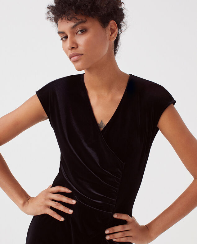 Velvet maxi dress H091 black beauty