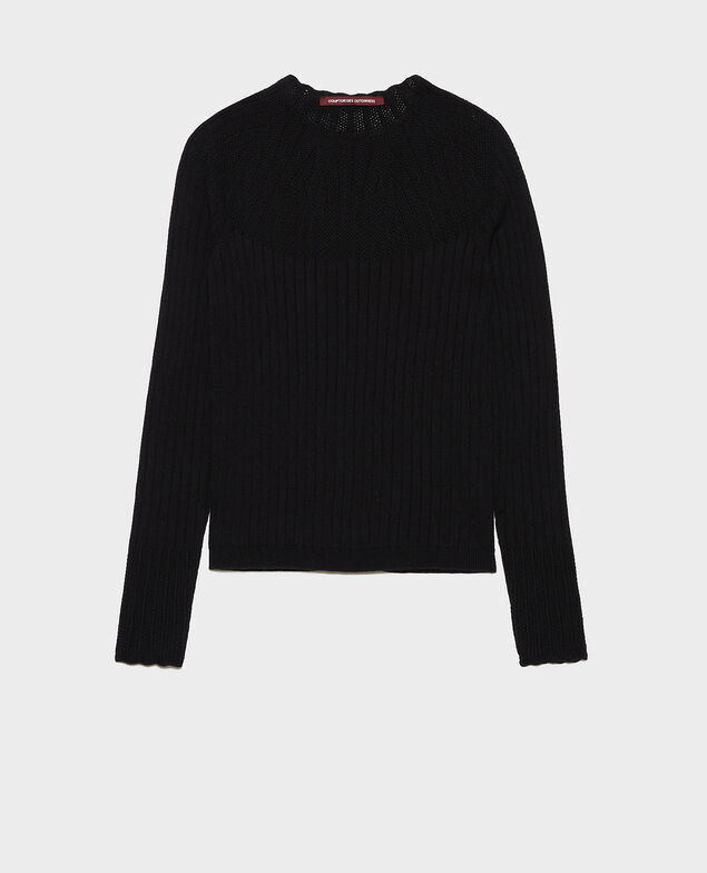 3D knit lace jumper Black beauty