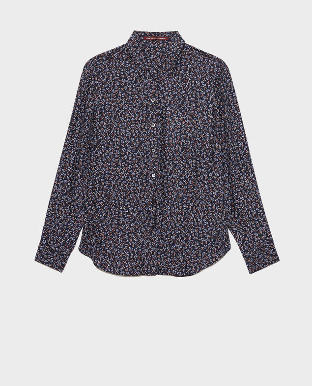 SIBYLLE - Printed silk shirt Clochette navy