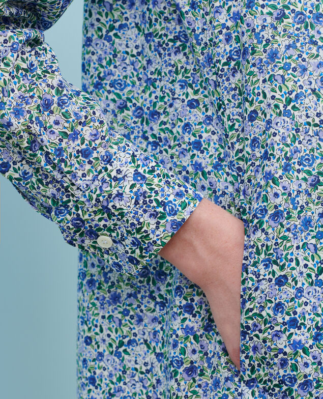 Cotton shirt dress 92 print blue