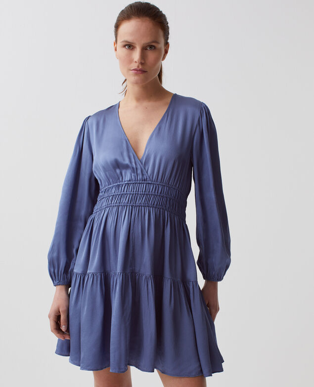 Floaty mini dress I640 gray blue