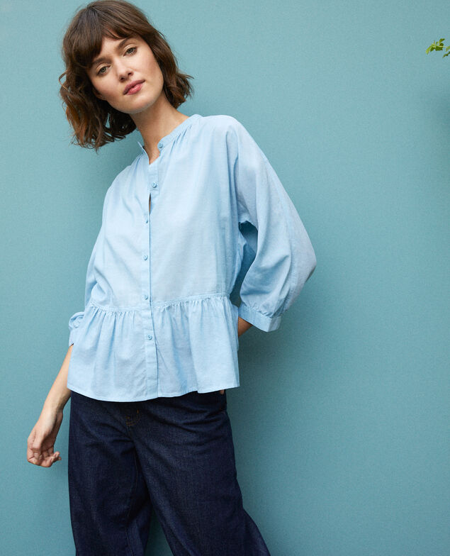 Peplum blouse Adriatic blue