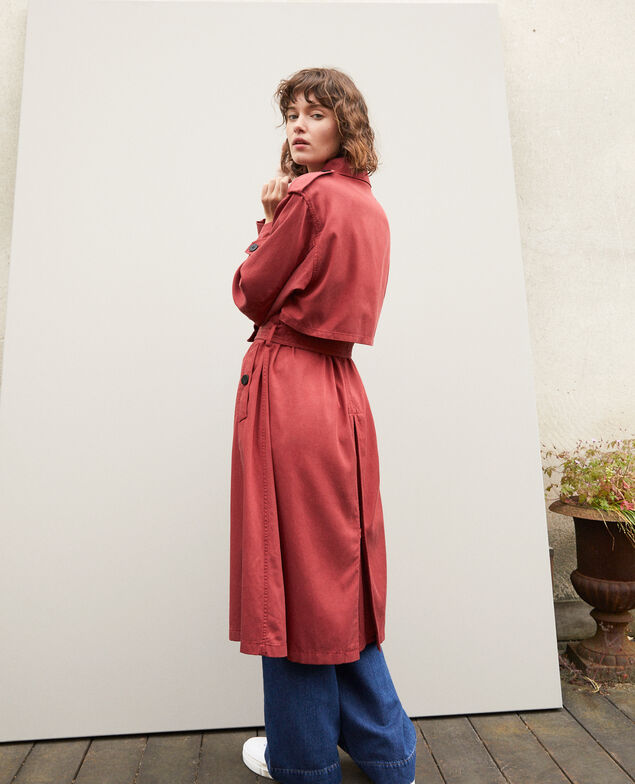 Mid-length trench coat Red