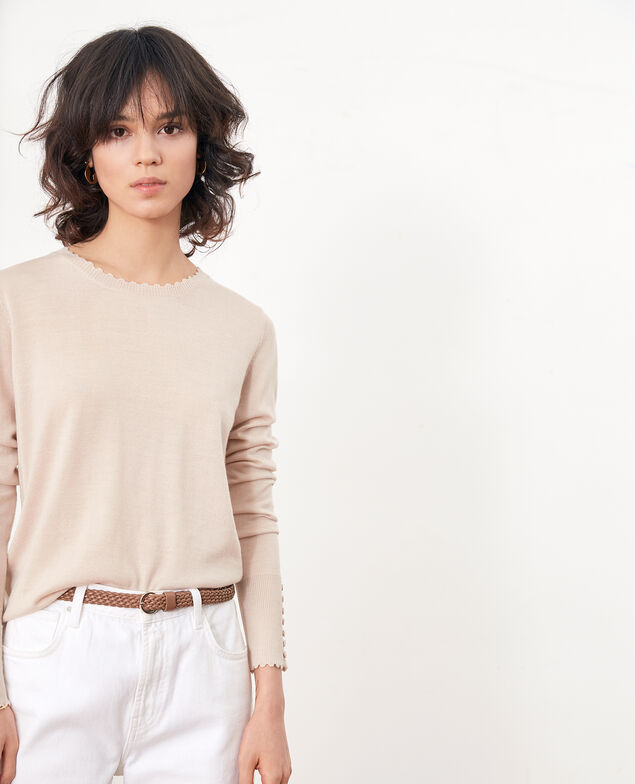 Thin wool jumper Biscuit