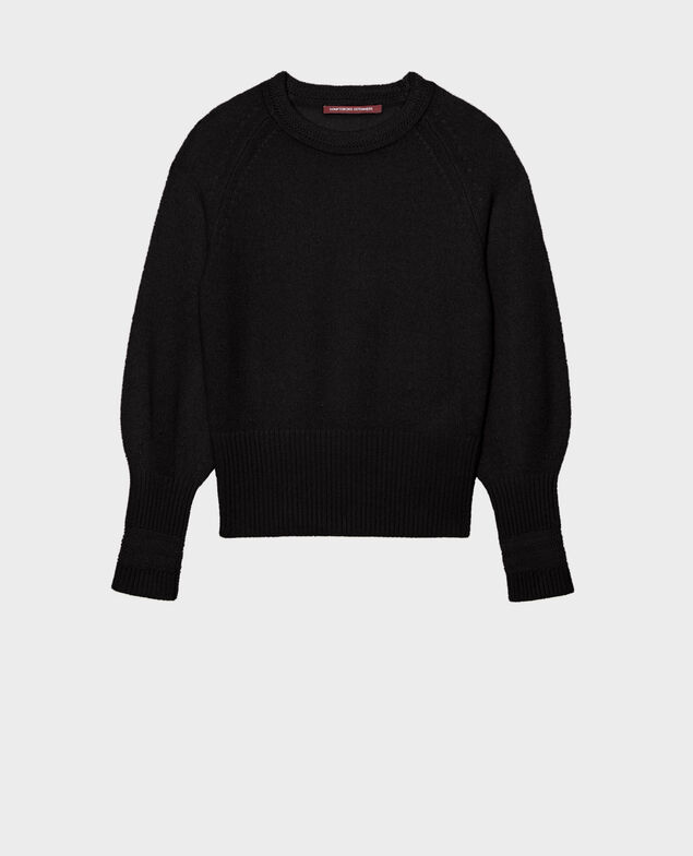 Cashmere jumper with puff sleeves Black beauty