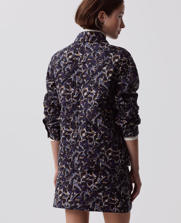 Quilted cotton jacket I686 new fl ikat navy