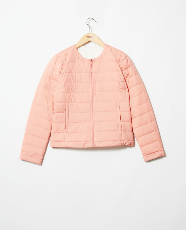 Iconic Mademoiselle Plume down jacket Salmon pink/champagne