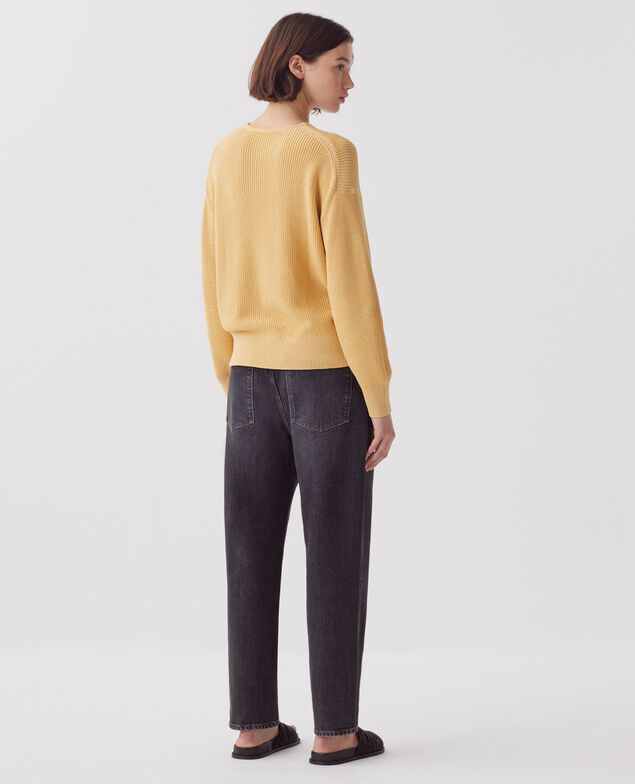 V-neck cotton jumper J420 moonstone