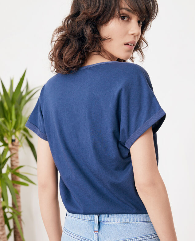 Bimaterial T-shirt Indigo