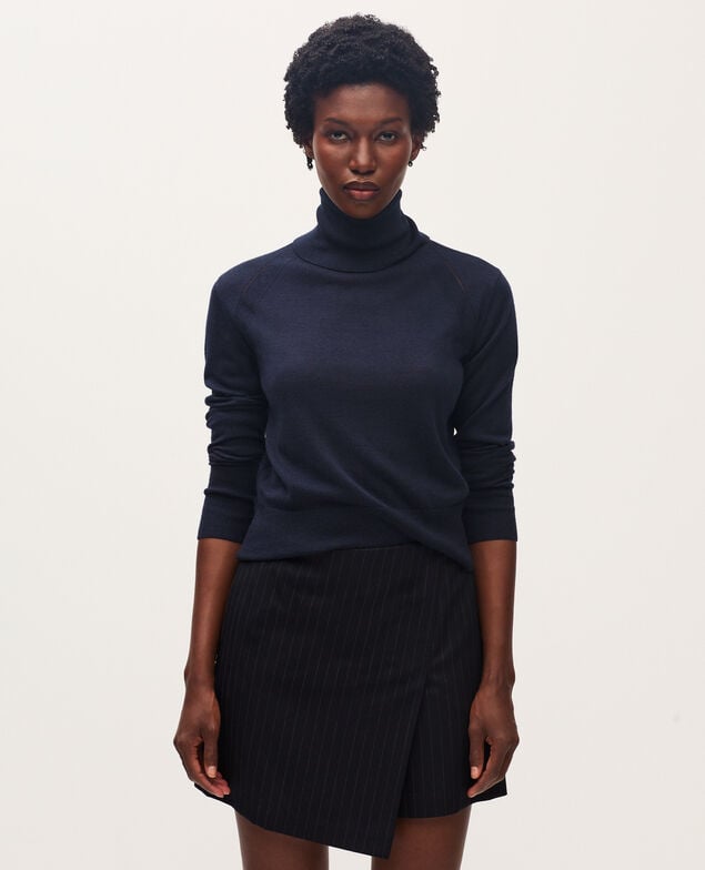 Wool mini skirt K690 st navy