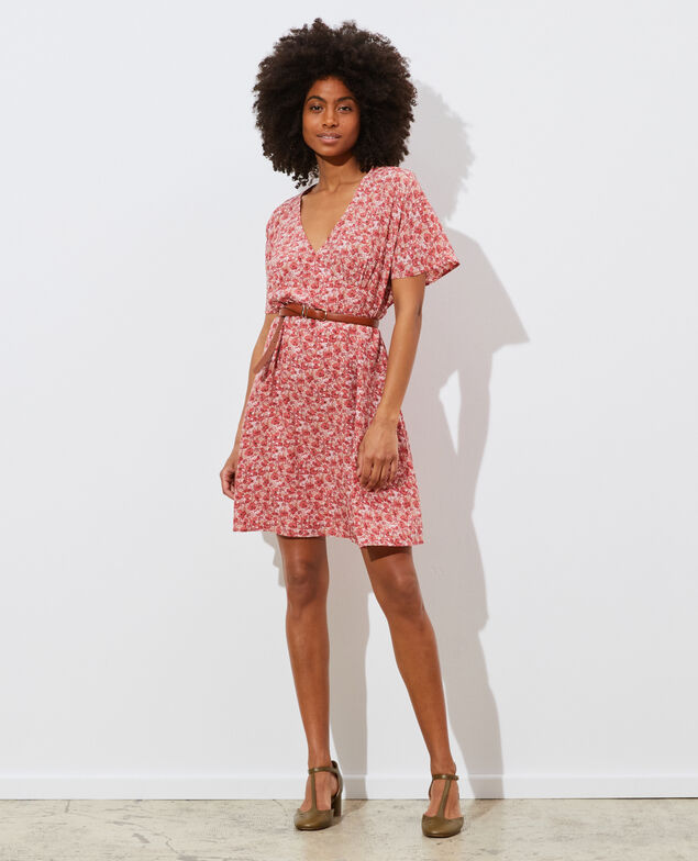 Silk mini dress Art deco pink