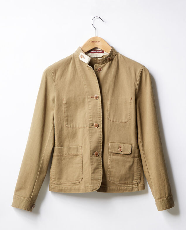 Mandarin collar jacket Mastic